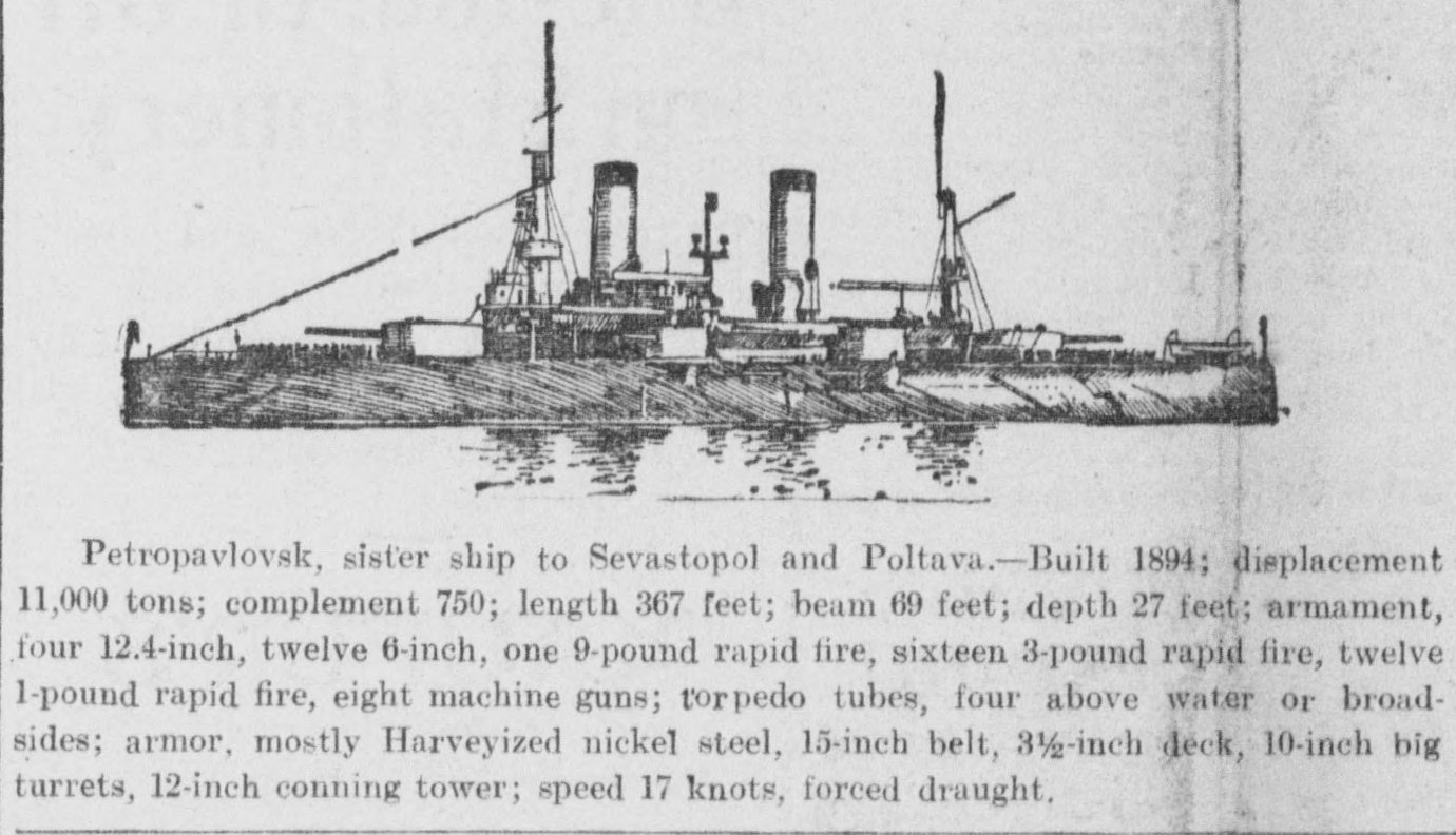 Russian battleship Petropavlovsk before its 1904 sinking