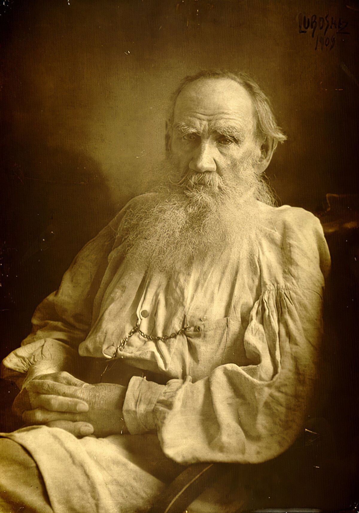 Leo Tolstoy at Yasnaya Polyana, 1905