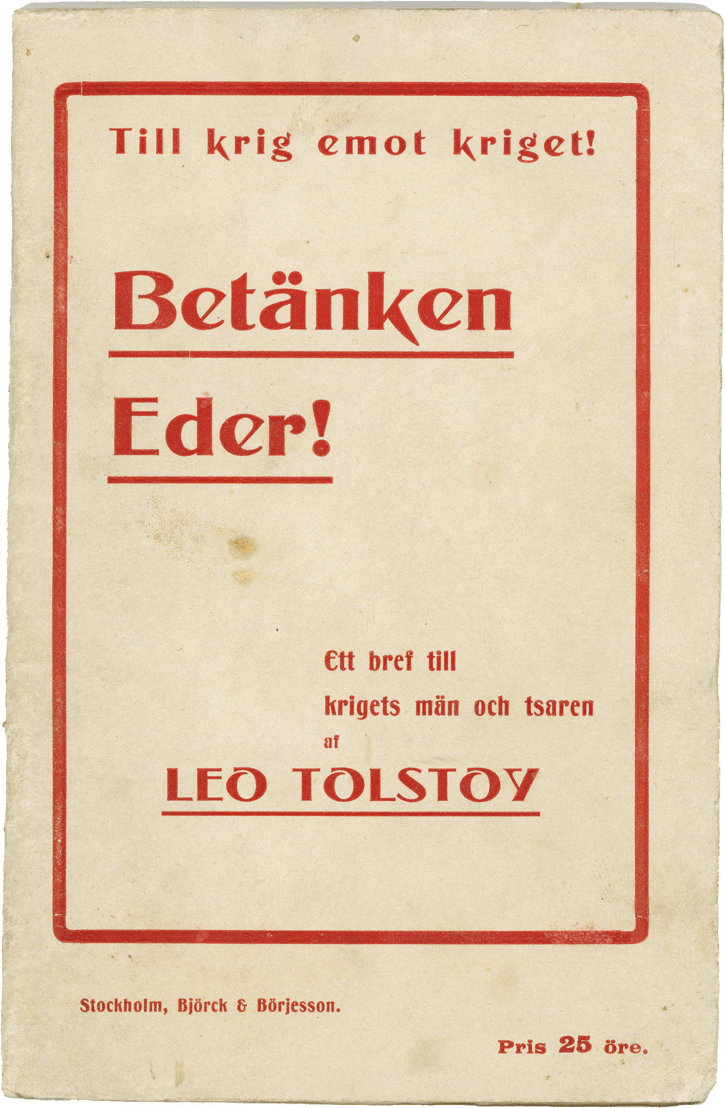 Cover of the 1904 Swedish edition Betänken Eder!