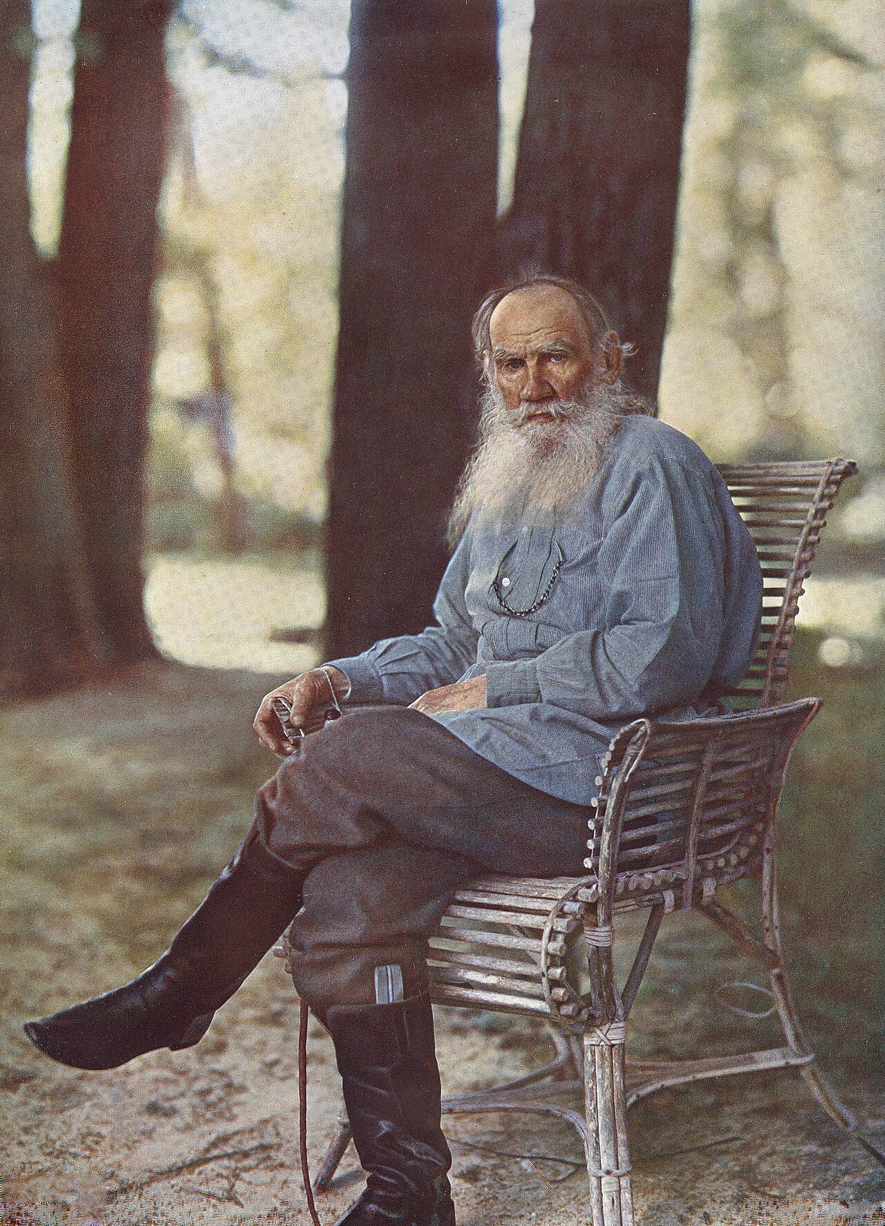 Colour photograph of Leo Tolstoy, 1908