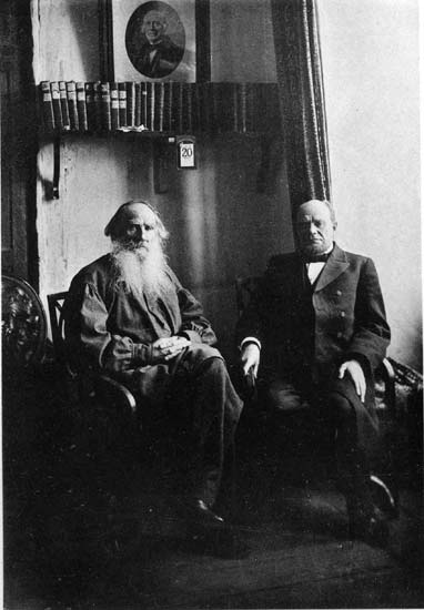 A. F. Koni and Leo Tolstoy photographed together